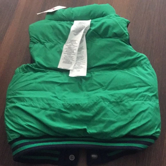 Ralph Lauren Reversible Snap Puffer Vest Navy & Green NEW